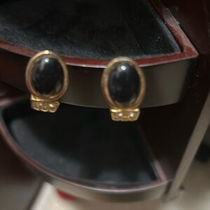 Gold colored drop earrings